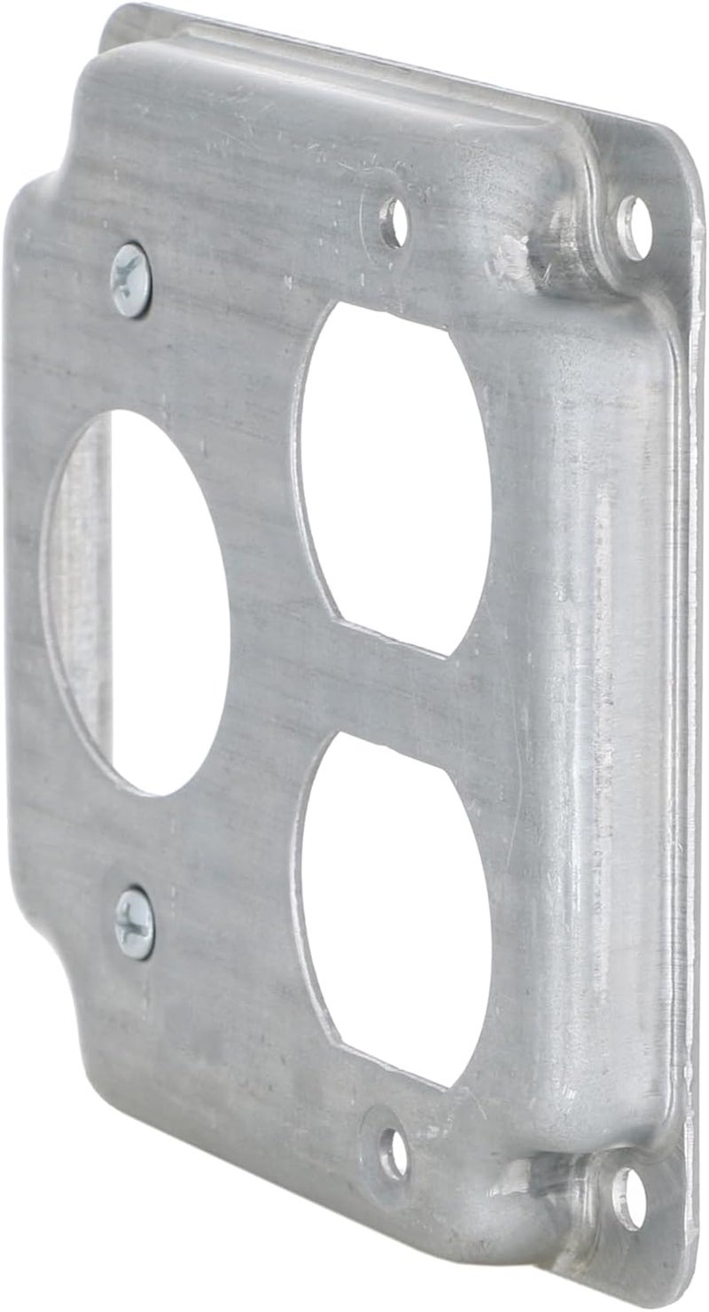 RACO 4 in. Square Cover, Exposed Work, Duplex/1.406 in. Dia. Receptacle - Image 3