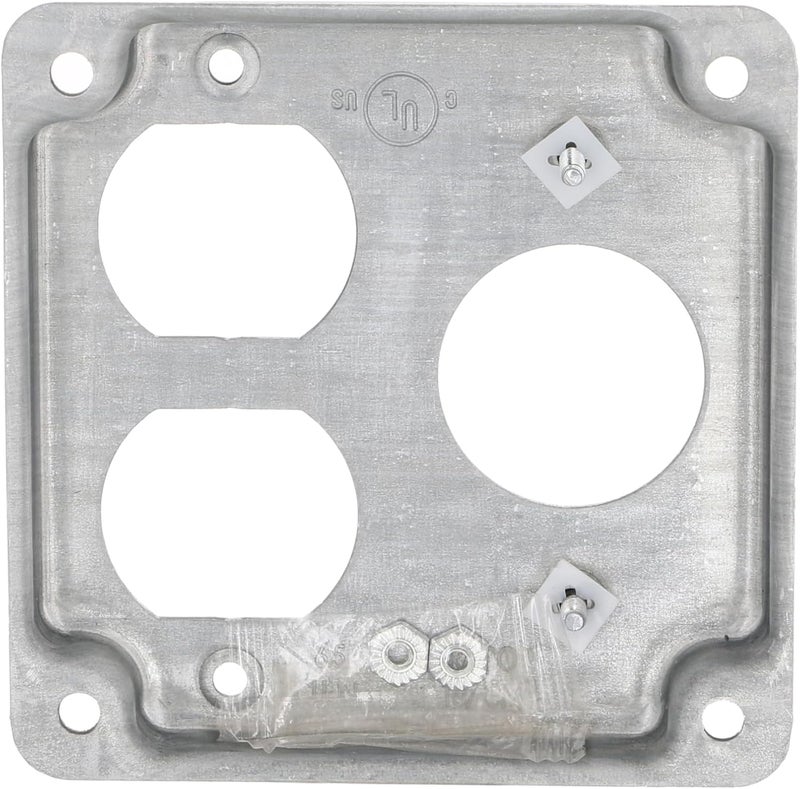 RACO 4 in. Square Cover, Exposed Work, Duplex/1.406 in. Dia. Receptacle - Image 4