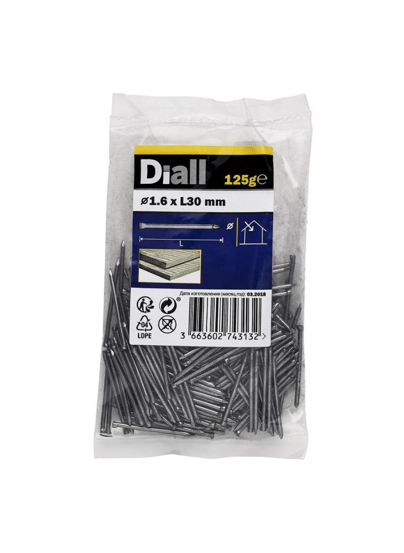 ACE Diall Carbon Steel Lost Head Nail Pack 1.6 x 30mm 