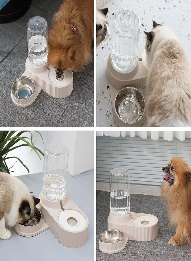 KRESHU Automatic Drinking Feeder Pet Bowl Stand | Double Pet Bowl Dog Water Pet Drinking Feeder Food and Water Bowls Stand Pet Beige Bowls 500g Solid Pattern Modern Style for Cats (1-Piece) - Image 4