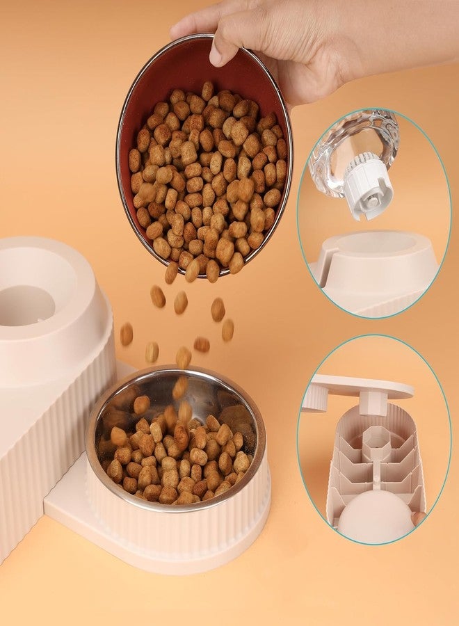 KRESHU Automatic Drinking Feeder Pet Bowl Stand | Double Pet Bowl Dog Water Pet Drinking Feeder Food and Water Bowls Stand Pet Beige Bowls 500g Solid Pattern Modern Style for Cats (1-Piece) - Image 5