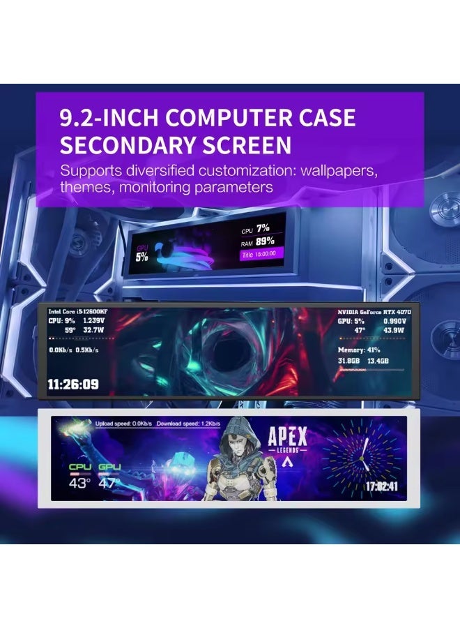 MiraBox D92 9.2-Inch Smart Screen: Real-Time System Monitoring & Dynamic Wallpaper - Image 1