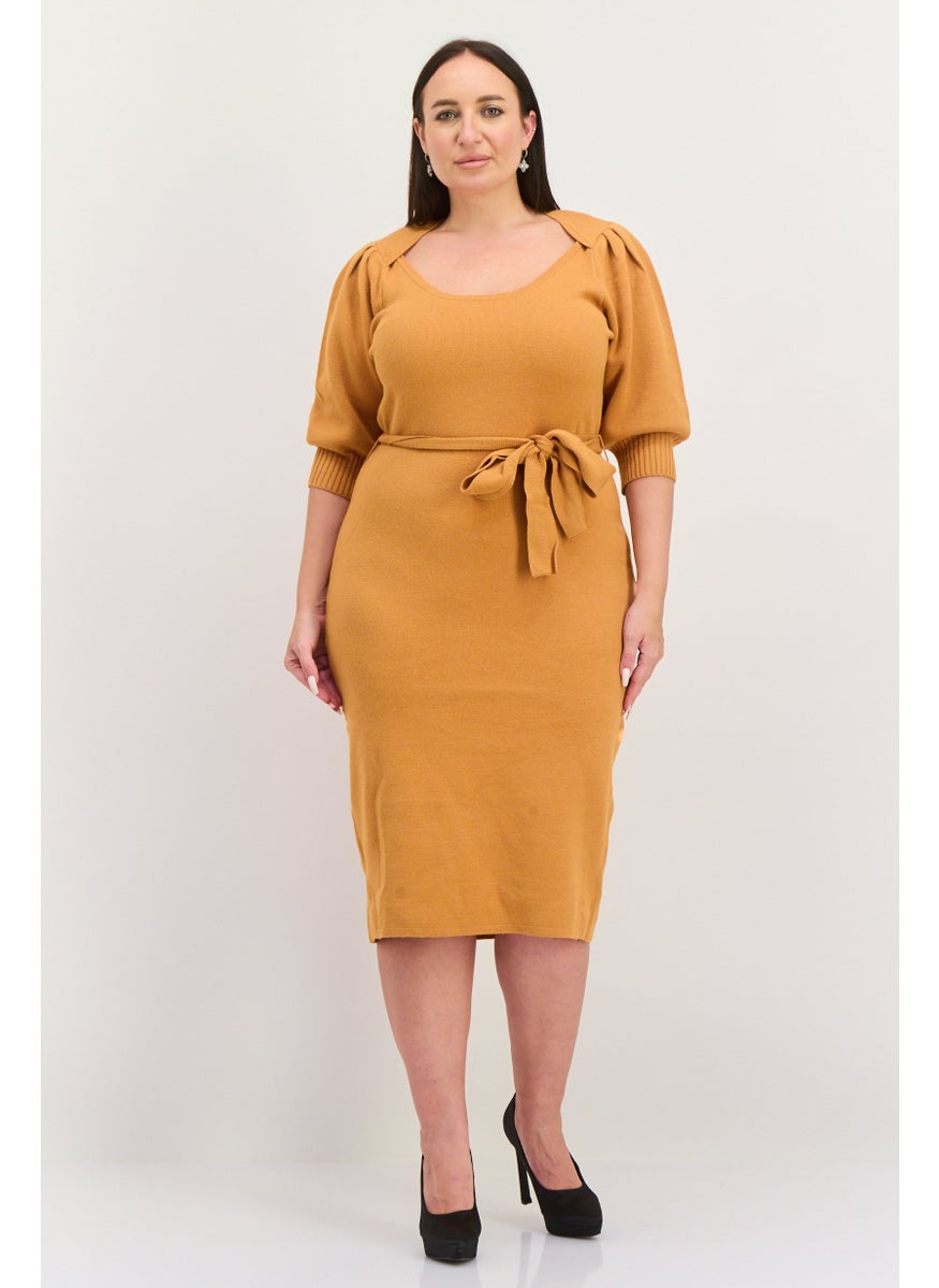 Betsey Johnson Women Knitted Sweater Dress, Brown  - Image 1