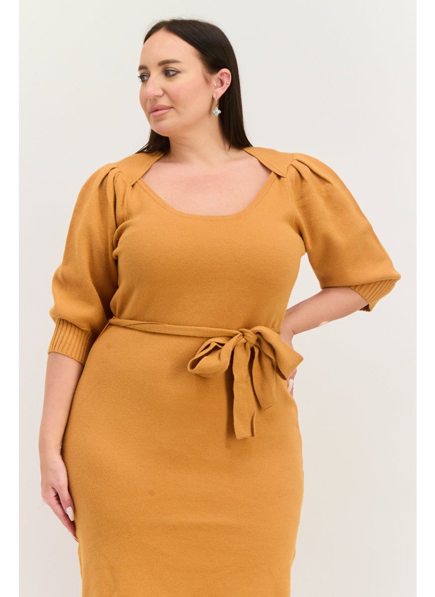 Betsey Johnson Women Knitted Sweater Dress, Brown  - Image 3