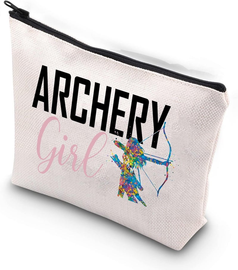 XYANFA Archery Girl Makeup Bag - Multicolor Cosmetic Case - Waterproof - Archery Lover Gift - Daily Use, Travel, Gift