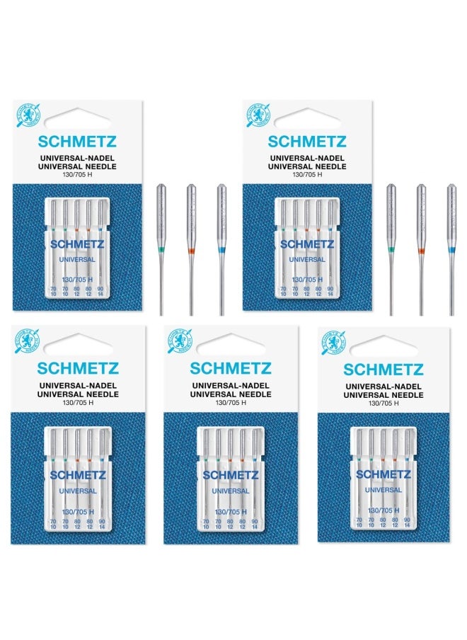 Schmetz 25   Assorted Universal Sewing Machine Needles 130 705H 15X1H Sizes 70 10 80 12 90 14 Original Version  - Image 1