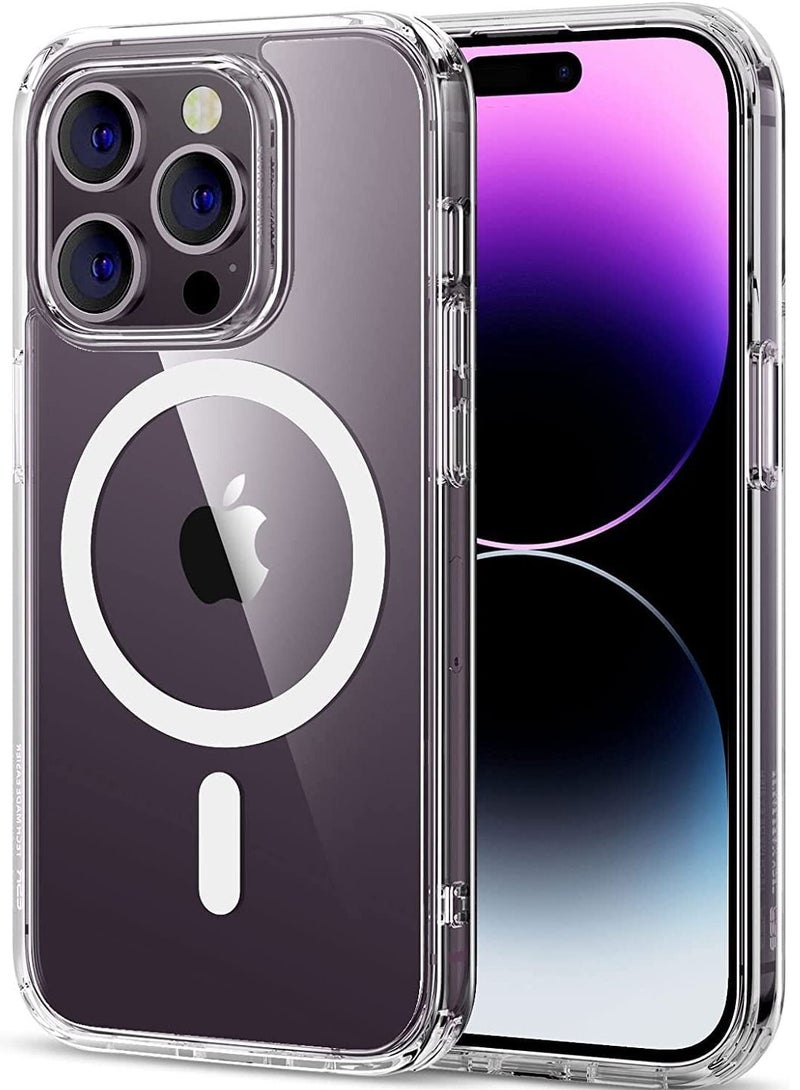 iPhone 14 Pro Max Meg-safe case | Anti Yellowing clear case | ultra slim Anti-Scratch Hard back cover | Shockproof Corner Bumper Protection | Wireless charging compatible iphone 14 pro max cover - Image 1