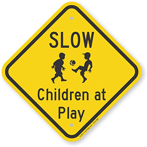 SmartSign "Slow - Children At Play" Sign | 12" x 12" Aluminum - Image 3