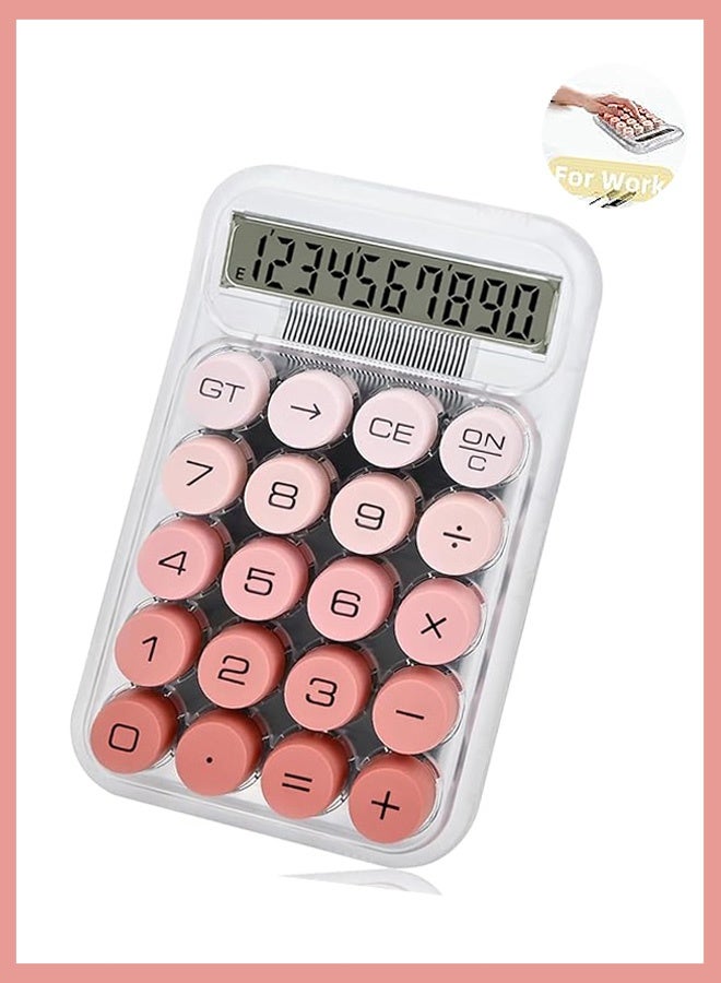 Photon آلة حاسبة مكتبية أنيقة، آلة حاسبة ميكانيكية كبيرة متدرجة الألوان، مزودة بشاشة LCD، مزودة بأزرار كبيرة من 10 أرقام وشاشة LCD، آلة حاسبة مكتبية بسيطة وأساسية للوازم المكتبية التجارية (وردي) - Image 1