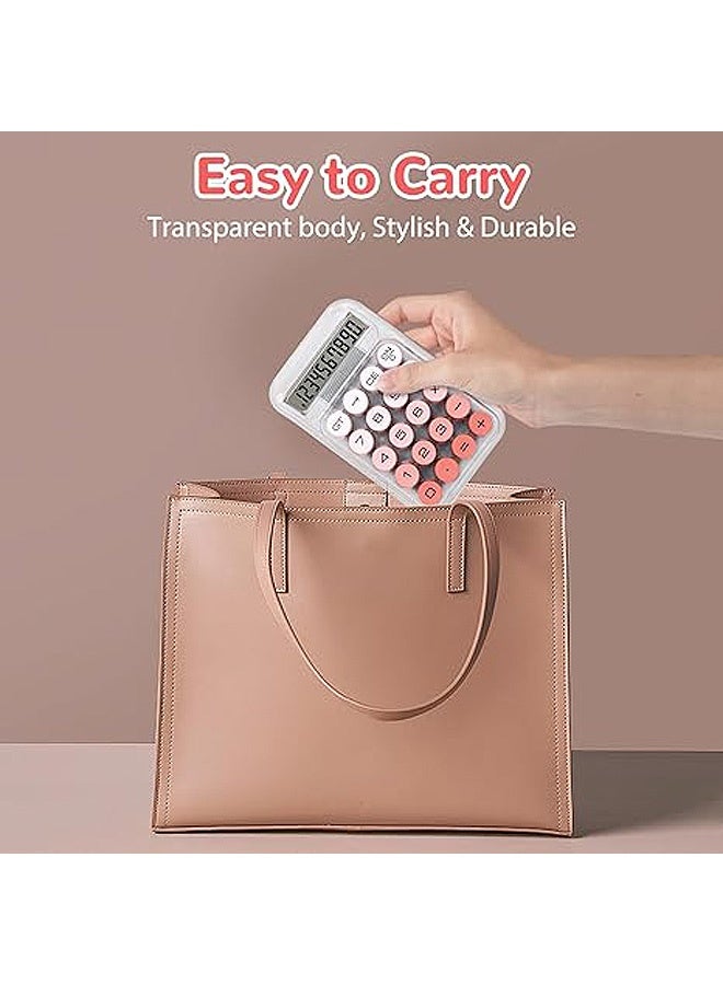 Photon آلة حاسبة مكتبية أنيقة، آلة حاسبة ميكانيكية كبيرة متدرجة الألوان، مزودة بشاشة LCD، مزودة بأزرار كبيرة من 10 أرقام وشاشة LCD، آلة حاسبة مكتبية بسيطة وأساسية للوازم المكتبية التجارية (وردي) - Image 5