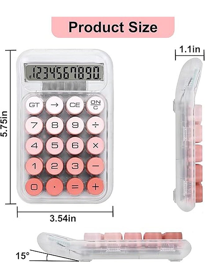 Photon آلة حاسبة مكتبية أنيقة، آلة حاسبة ميكانيكية كبيرة متدرجة الألوان، مزودة بشاشة LCD، مزودة بأزرار كبيرة من 10 أرقام وشاشة LCD، آلة حاسبة مكتبية بسيطة وأساسية للوازم المكتبية التجارية (وردي) - Image 2