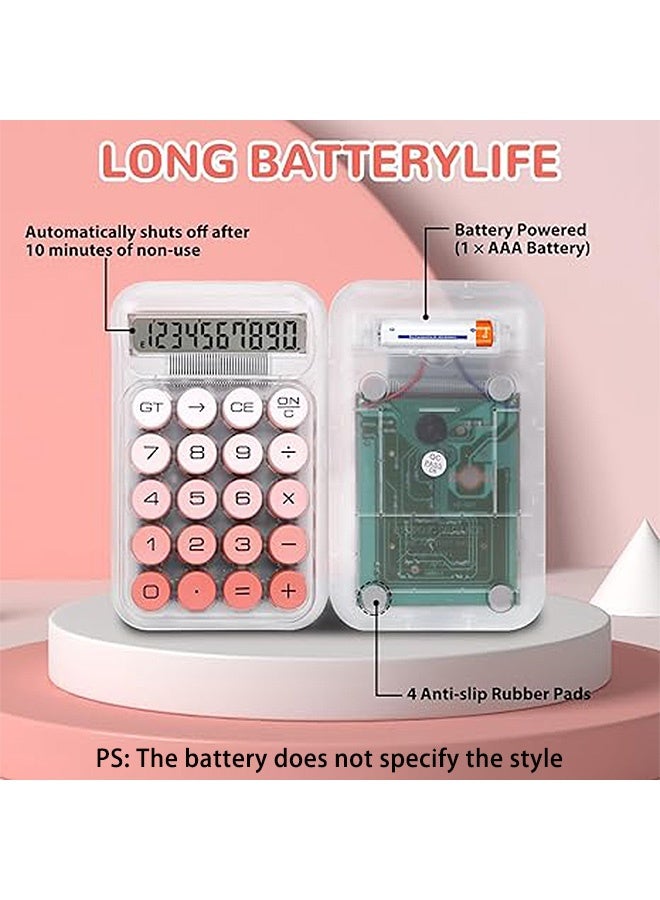 Photon آلة حاسبة مكتبية أنيقة، آلة حاسبة ميكانيكية كبيرة متدرجة الألوان، مزودة بشاشة LCD، مزودة بأزرار كبيرة من 10 أرقام وشاشة LCD، آلة حاسبة مكتبية بسيطة وأساسية للوازم المكتبية التجارية (وردي) - Image 3