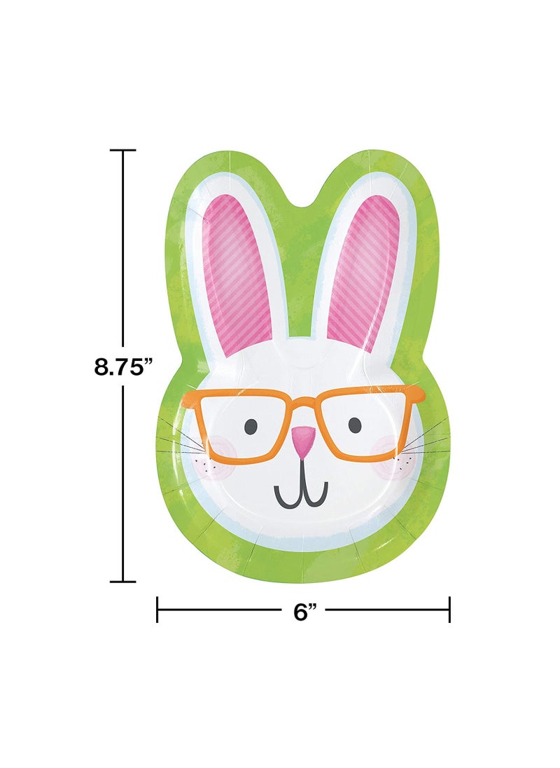 CREATIVE CONVERTING - Happy Easter Bunny Shape Plate 8.75in 8ct - Image 1