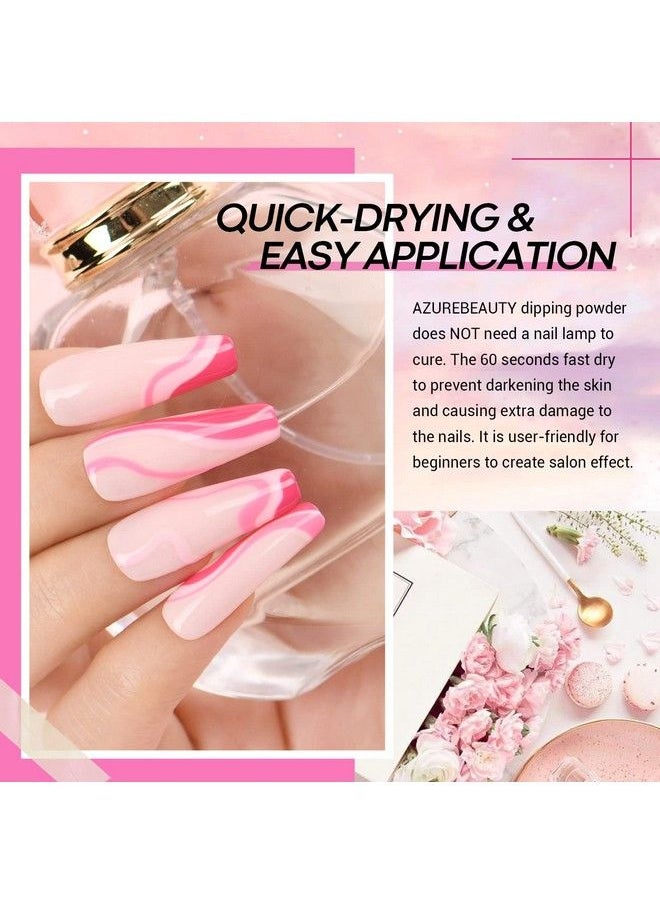 AZUREBEAUTY Pink Dip Powder Nail Set 6 Colors Lighthot Pink Cherry Blossom Matte&Glossy Shades Dipping Powder Starter Kit French Nail Art Manicure Diy Salon No Need Nail Lamp Cured  - Image 5