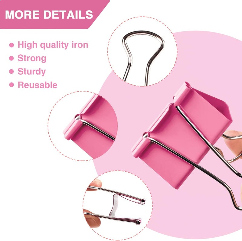 XILILAI Binder Clips, 100PCS Large Binder Clip Assorted Sizes, Medium Small Binder Clips for Paperwork, Bulldog, Office Clips, Paper Clamps, Colorful Binder Clip Set for Office and School Supplies - Image 3