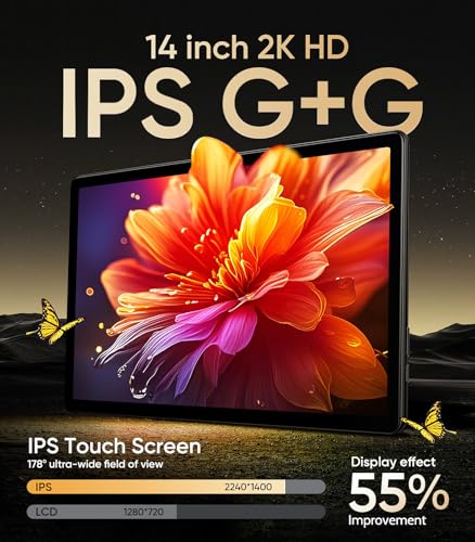 Seventour شاشة رأسية للسيارة 14 بوصة 4K أندرويد 13 مع نظام ترفيه خلفي للسيارات، تدعم ربط الهاتف لاسلكيًا وشاشة تعمل باللمس، مع WiFi/Bluetooth/HDMI/USB/مشغل فيديو (4G+64G(1*PC)) - Image 5