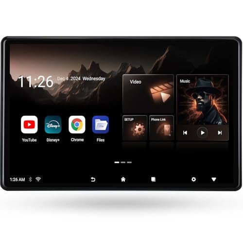 Seventour شاشة رأسية للسيارة 14 بوصة 4K أندرويد 13 مع نظام ترفيه خلفي للسيارات، تدعم ربط الهاتف لاسلكيًا وشاشة تعمل باللمس، مع WiFi/Bluetooth/HDMI/USB/مشغل فيديو (4G+64G(1*PC)) - Image 1