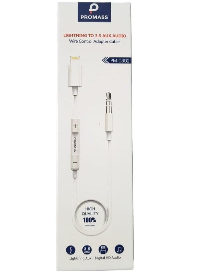 PROMASS Lightning to 3.5mm AUX Audio Wire Control Adapter Cable, Hi-Fi Sound Quality, Superior Compatibility, Durable Design  - Image 3
