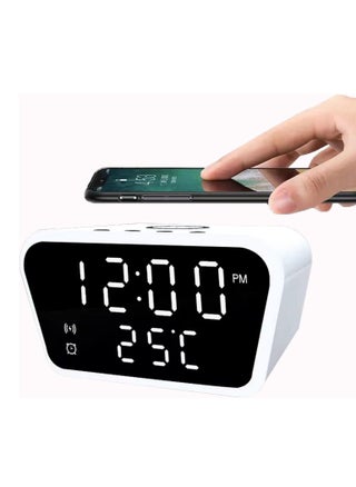 Digital Alarm Clocks with Fast Wireless Charging Snooze Alarm Clock for Heavy Sleepers 4 Brightness Adjustable Time Date Temperature Digital Display Wireless Charging Fit More Phone (White) - pzsku/Z04B678ADE0CCF1088839Z/45/_/1697792199/c4bb5d7f-577a-4af5-b7c8-2ffd259865fc