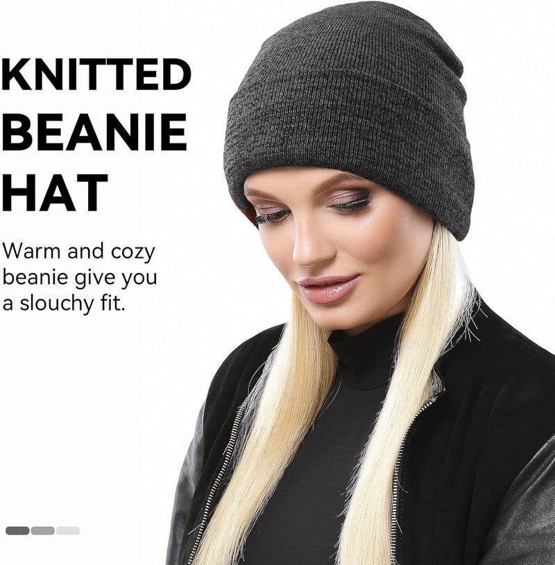 OZERO Winter Beanie Hat for Men Women: Thermal Thick Polar Fleece Lining Knit Cuffed Beanie Hats Warm Caps for Cold Weather Running, Hiking, Travel - Image 3