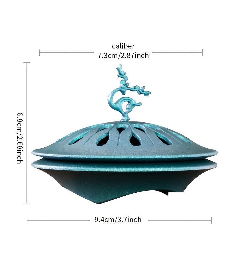 مبخرة يونلو للألمنيوم بتصميم زهرة اللوتس المحظوظة باللون الأسود - مناسبة لليوغا والتخييم والحديقة، هدية - Image 3