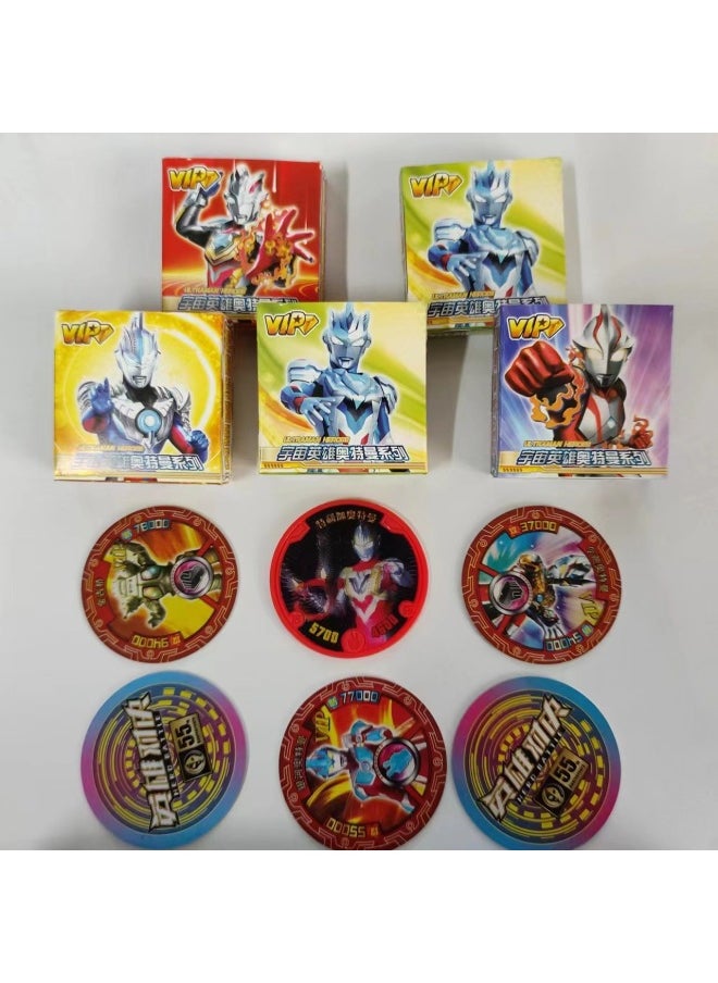 null - Ultraman Round Card Brand Hero Rare VIP Battle Coin 6D Three-dimensional Thickened Ace Plastic Waterproof Card-Color:Deluxe Ultraman Card Integration 18 Small Irrigation - Image 1