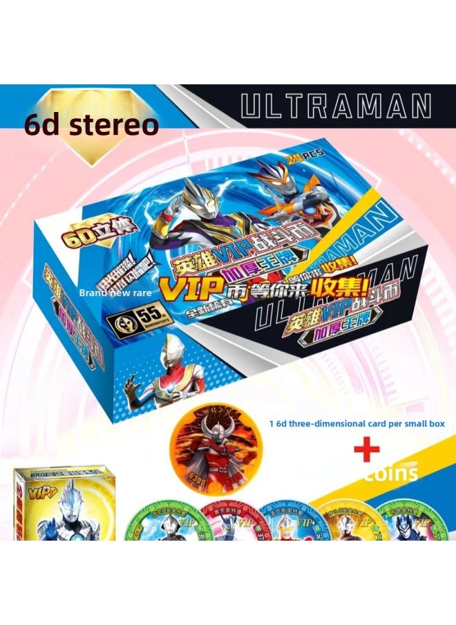 null - Ultraman Round Card Brand Hero Rare VIP Battle Coin 6D Three-dimensional Thickened Ace Plastic Waterproof Card-Color:Deluxe Ultraman Card Integration 18 Small Irrigation - Image 1