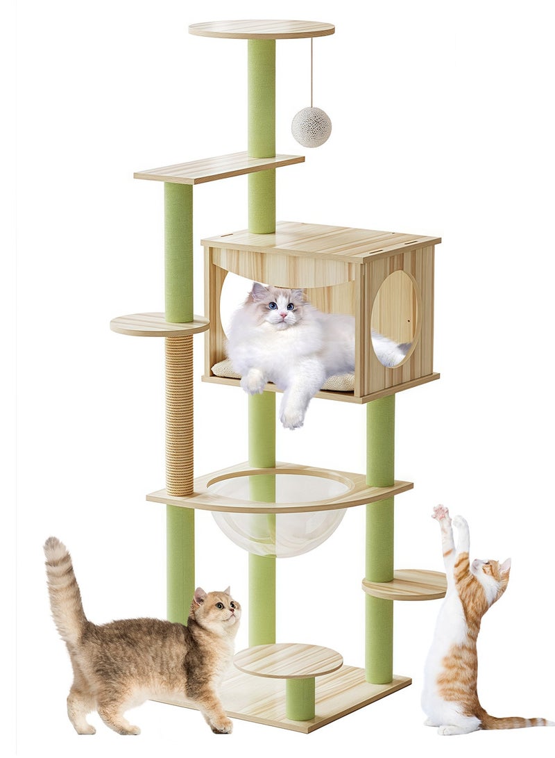 Kidle Cat Tree Cat Climbing Frame with Space Capsule Cat Scratching Post Cat House - Image 1