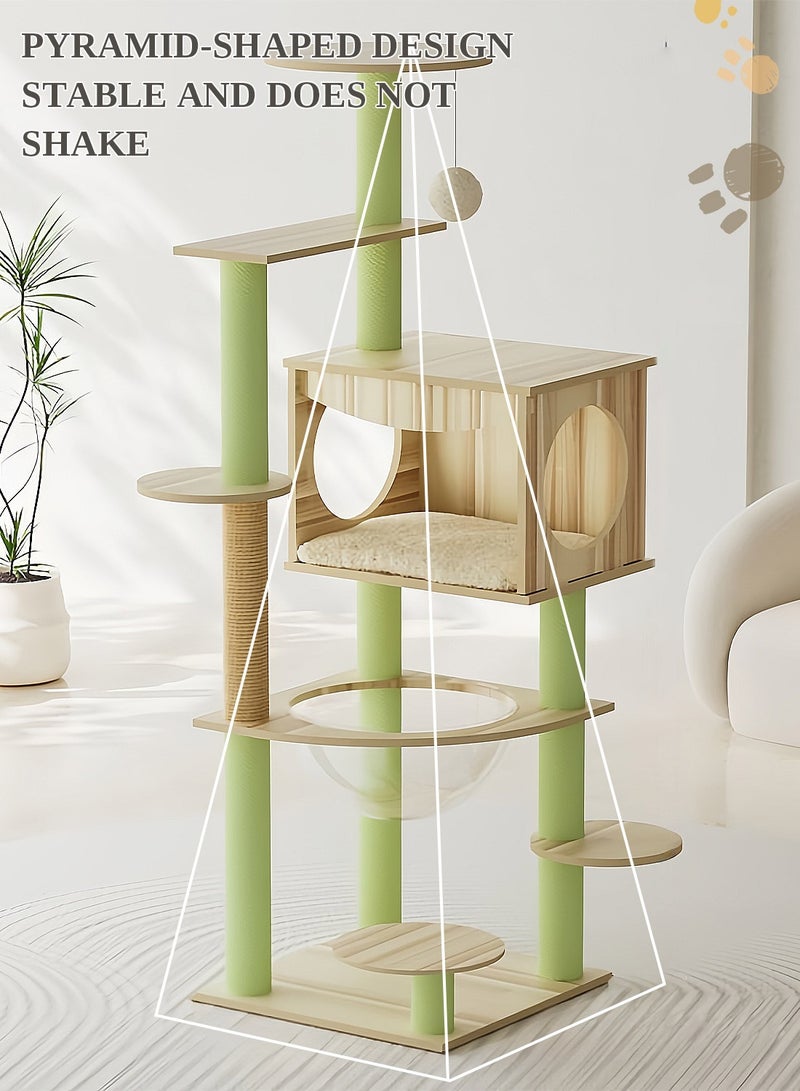 Kidle Cat Tree Cat Climbing Frame with Space Capsule Cat Scratching Post Cat House - Image 2