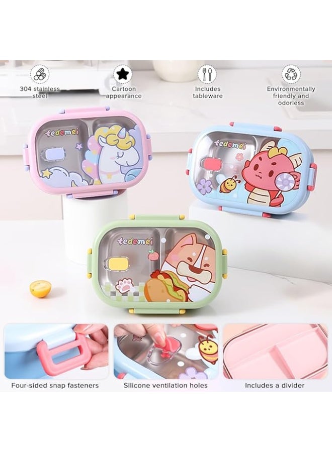 Lunch Box Set for children Cartoon Bento Box 850ml and 300ml Soup Ja Kids Thermo Hot Food Jar and Insulated Lunch Box for School  - Image 3