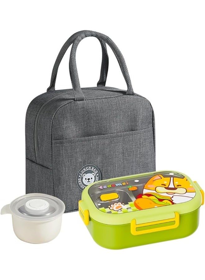 Lunch Box Set for children Cartoon Bento Box 850ml and 300ml Soup Ja Kids Thermo Hot Food Jar and Insulated Lunch Box for School  - Image 1
