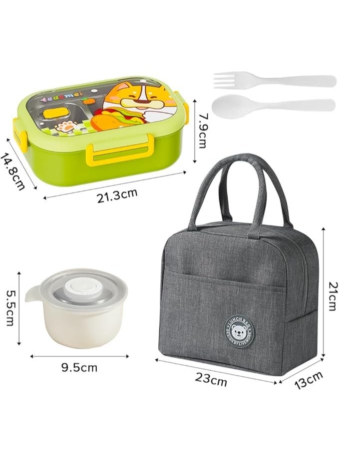 Lunch Box Set for children Cartoon Bento Box 850ml and 300ml Soup Ja Kids Thermo Hot Food Jar and Insulated Lunch Box for School  - Image 2