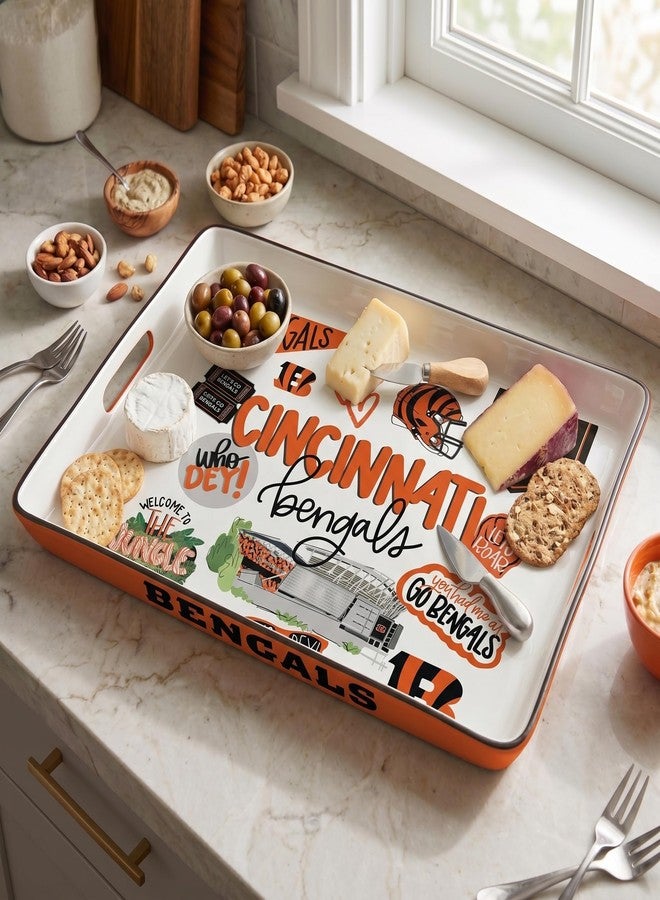 Proformance Home NFL Cincinnati Bengals Loco Fan Large Serving Tray w/Handles - Image 2