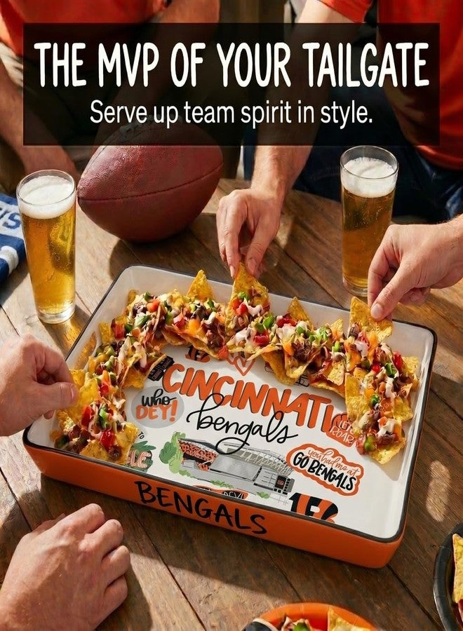 Proformance Home NFL Cincinnati Bengals Loco Fan Large Serving Tray w/Handles - Image 4