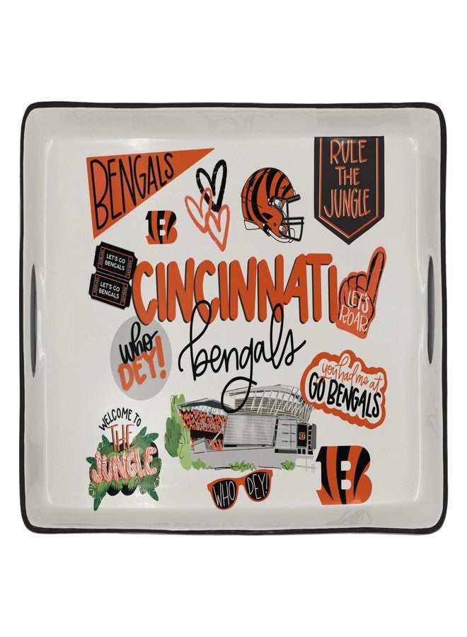 Proformance Home NFL Cincinnati Bengals Loco Fan Large Serving Tray w/Handles - Image 1