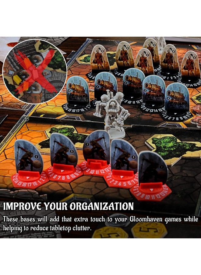 CZYY Gloomhaven Standee Bases Pack Of 27 Plastic Hex Monster Stand With Health Tracker And Status Token Slots - Image 4