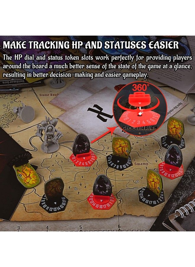 CZYY Gloomhaven Standee Bases Pack Of 27 Plastic Hex Monster Stand With Health Tracker And Status Token Slots - Image 5