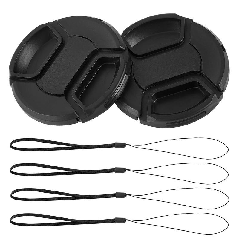 ZZJMCH 2 Pack 58mm Center Pinch Front Lens Cap Compatible with Canon EOS Rebel T7 T6 T5 T100 4000D T8i T7i T6s T6i T5i T4i T3i T2i T1i SL3 SL2 SL1 XSi XTi with EF-S 18-55mm Kit Lens (58mm) - Image 1