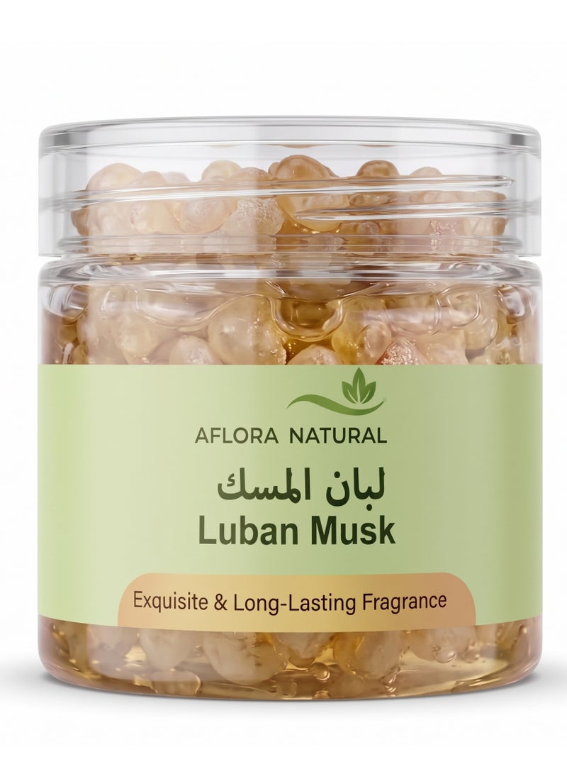 بخور راتنج المسك الطبيعي من أفلورا، دموع اللبان الفاخرة والخشب العطري، معطر منزلي يدوم طويلاً، عبوة 50 غرام