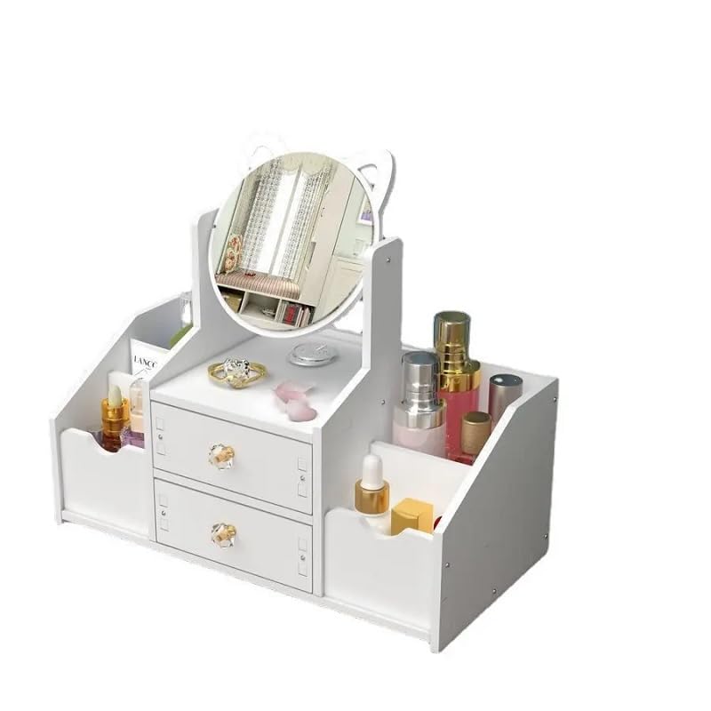 Parshya Cosmetic Organizer Box with Mirror Drawers Storage Plastic Stationary Box | Make Up Organiser for Women - Image 1
