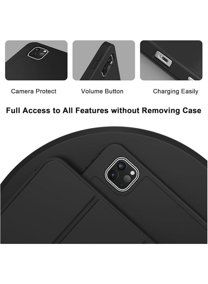 erorex iPad Pro 11 Inch Case 2024 M4 with Pencil Holder, Trifold Stand with TPU Back Shockproof Case for iPad Pro 11 2024 Support Apple Pencil Pro/USB-C (Black) - Image 3