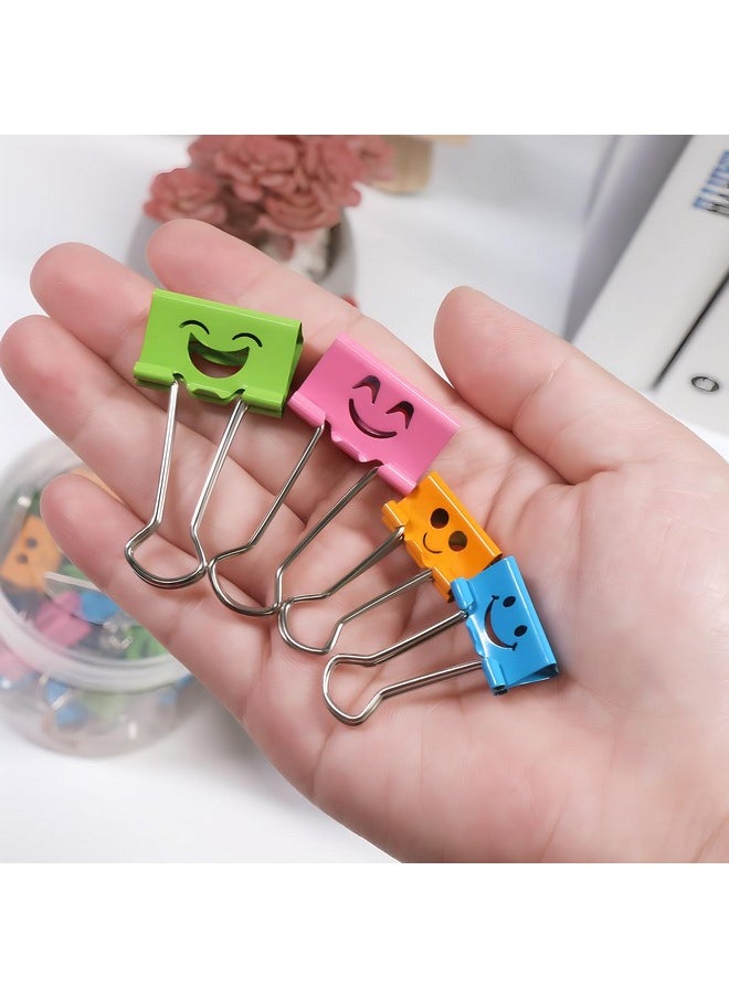 Coideal Smiley Binder Paper Clips - 100 Pcs Assorted Sizes And Colors, Metal Colored Fun Clip Clamps With Cute Smiling Face Design For Office (19Mm & 25Mm)  - Image 5