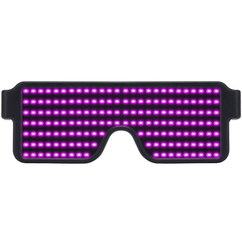WOWSUN LED Glasses - Light Up Dynamic Party Favor Festival Christmas USB Rechargeable LED Rave Glowing Flashing Glasses - Image 1