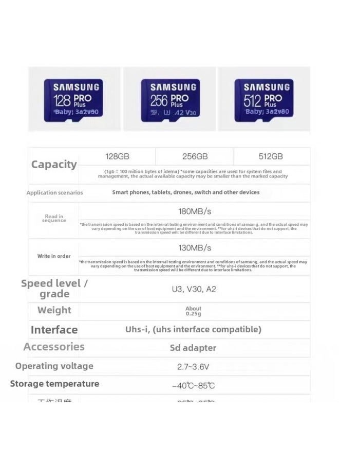 Generic - Samsung Memory 128g Card Drone Storage Gopro Camera Tf Card Micro Sd Card Applicable-Capacity:1TB - Image 1