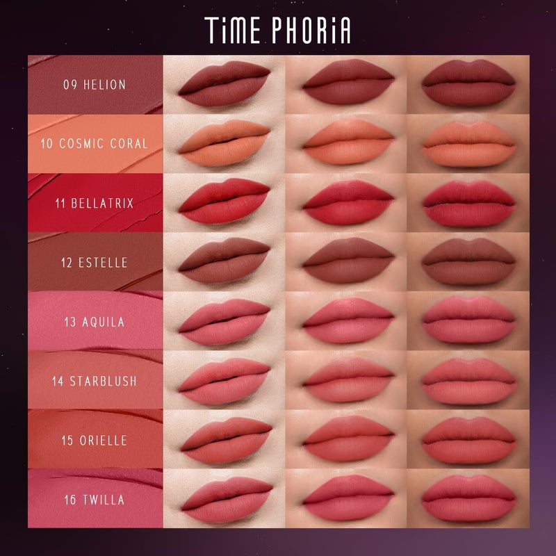 TIMEPHORIA Nebula Velvet Lip Cream, 09 Helion Deep Berry Red Color, Velvet Matte Finish, Lightweight Non-Drying Soft Cream Texture, Blurs Lip Lines, High Pigment Transfer-Proof Long-Lasting Lip Tint - Image 4