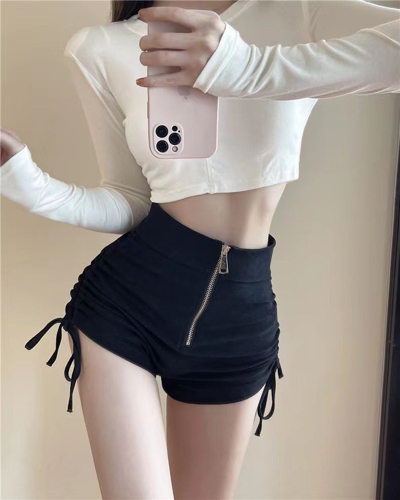 Zipper Pants A- Line Skirt Spice Girls Super Shorts Casual Summer Shorts Women'S Royal Sister Style Waist Bag Split Hip - Image 1