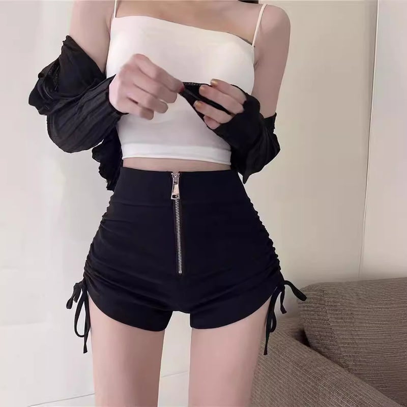 Zipper Pants A- Line Skirt Spice Girls Super Shorts Casual Summer Shorts Women'S Royal Sister Style Waist Bag Split Hip - Image 2