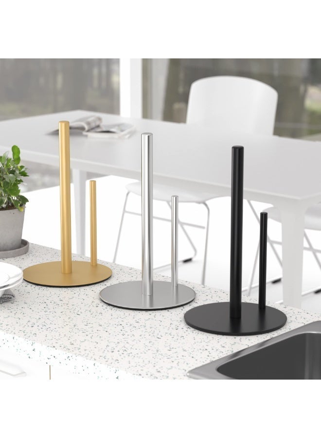 بواو حامل المناشف الورقية BOAO فضي، موزع لفائف المطبخ الفاخر المصنوع من الفولاذ المقاوم للصدأ، منظم لفائف سطح العمل مع قاعدة ثقيلة - Image 5