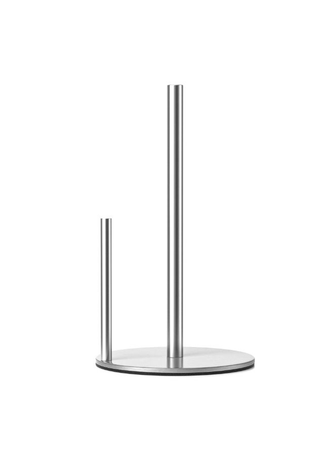 بواو حامل المناشف الورقية BOAO فضي، موزع لفائف المطبخ الفاخر المصنوع من الفولاذ المقاوم للصدأ، منظم لفائف سطح العمل مع قاعدة ثقيلة - Image 1