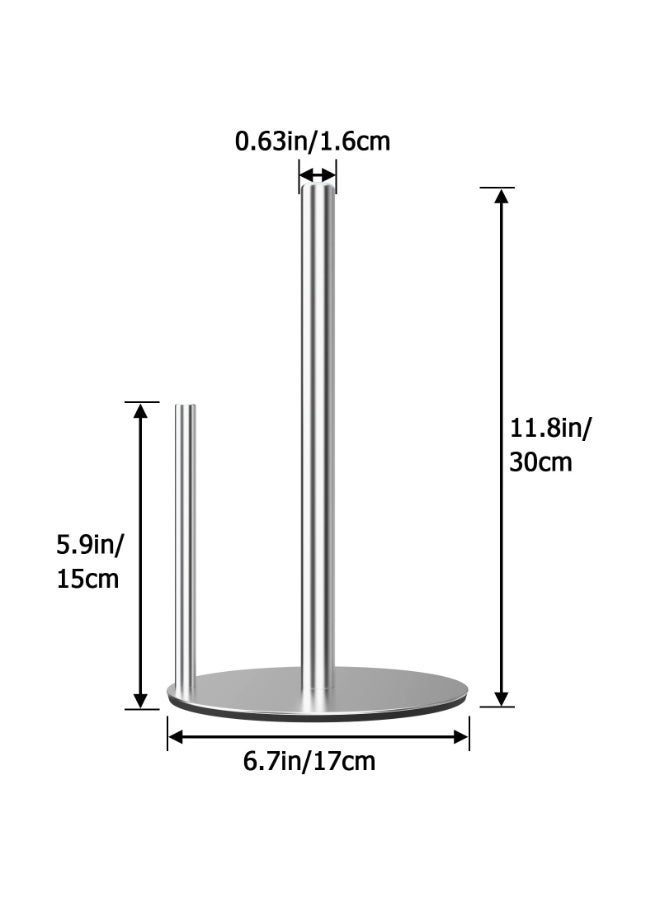 بواو حامل المناشف الورقية BOAO فضي، موزع لفائف المطبخ الفاخر المصنوع من الفولاذ المقاوم للصدأ، منظم لفائف سطح العمل مع قاعدة ثقيلة - Image 4